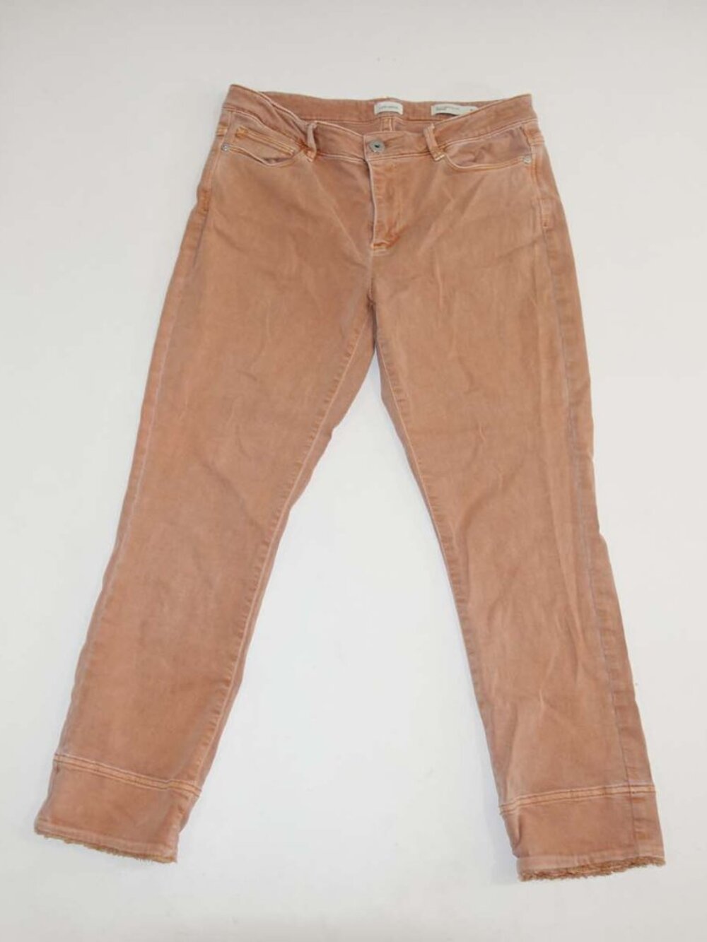 J. Jill Women's Authentic Fit Cropped Jeans Size 10 Tall Peach Mid Rise Stretch